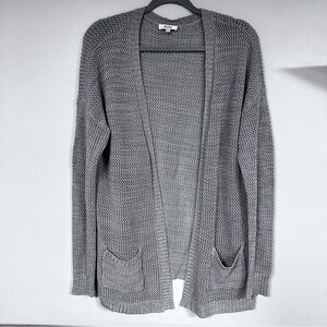 Mudd Gray Open Weave, Light & Airy  Extra Long  Cardigan, Pockets,  XL